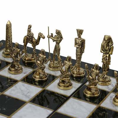 Chess Pieces Ancient Egyptian Chess Figures Metal Handmade Game Pieces 3.4"in