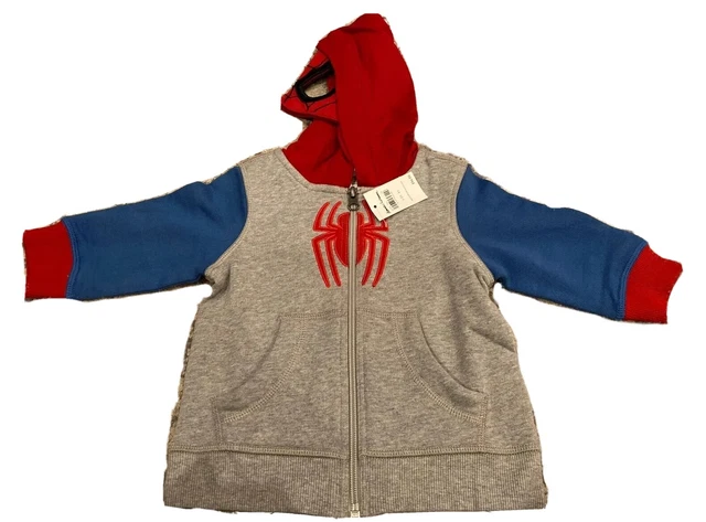 Hanna Andersson Baby Toddler Boys Hoodie Sweatshirt Full zip Spiderman 18-24