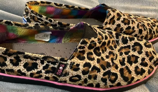 Lil Bobs by Skechers Cheetah Print Flat Shoes Girl's Size 3