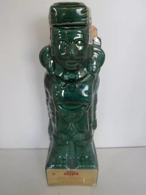 TEQUILA AZTECA Mexico Tiki style bar decanter bottle EMPTY