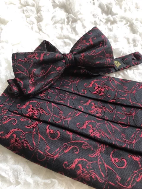 Cumberbund Bow tie Set Red & Black W/ BONUS Black Set Included FREE! Adjustable