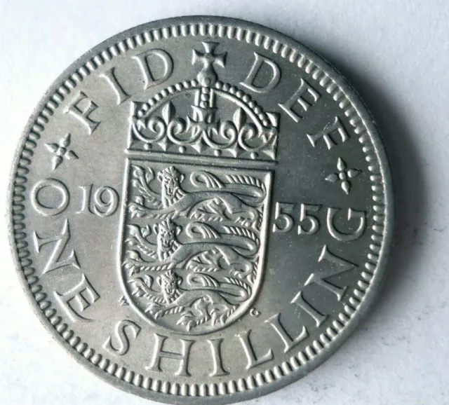 1955 GREAT BRITAIN SHILLING - Excellent Coin - FREE SHIP - Bin #333