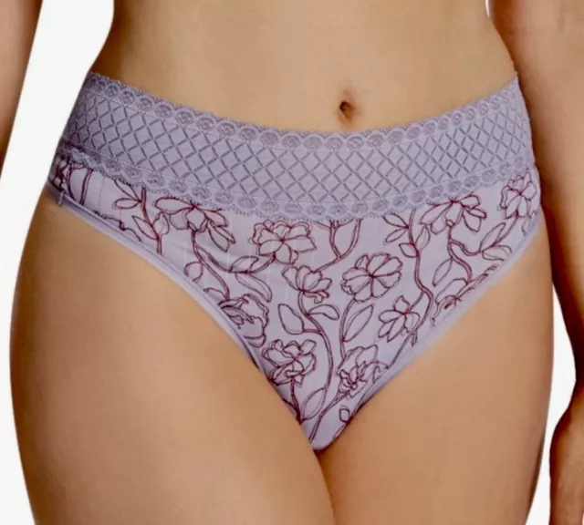 WARNERS No Pinching No Problems Lavender Aura Floral Thong Panty Women S 5 2XL 9