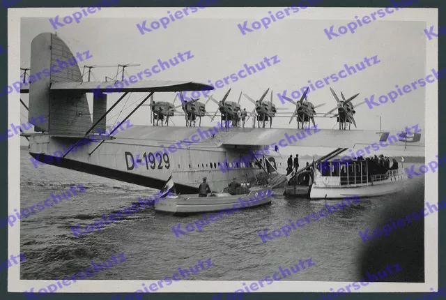 orig. Foto Dornier Do X Rückkehr Weltflug Berlin Müggelsee Boote Rübezahl 1932