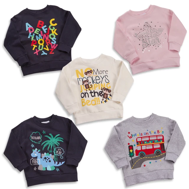 Infants Long Sleeve Slogan Jumper Cute Nursery Rhyme Sweater Boys Girls Top Size