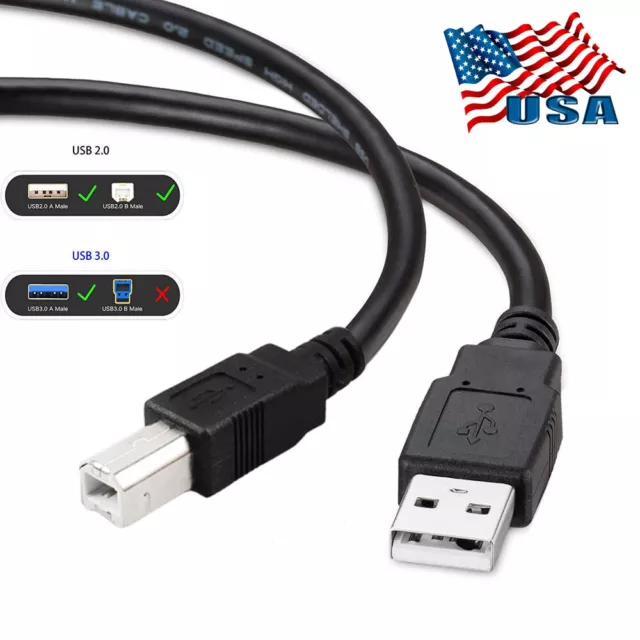 USB 2.0 Cable Cord for Behringer XENYX Q802USB USB Audio Interface 2-Bus Mixer