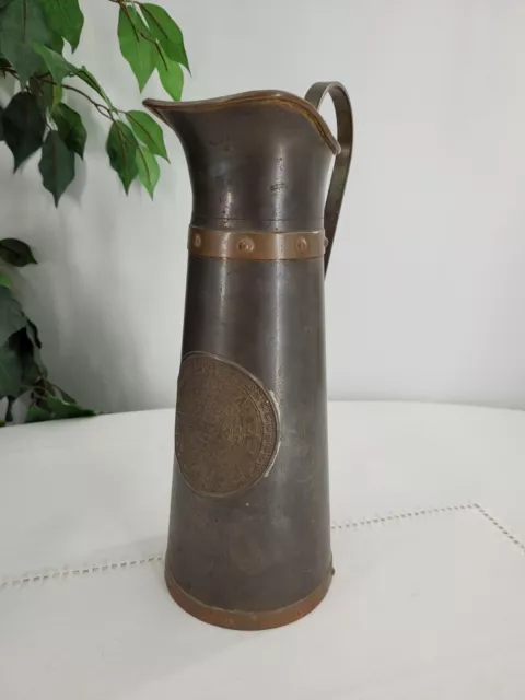 Old Copper Carafe with Emblem - Pitcher - Pot - Copper