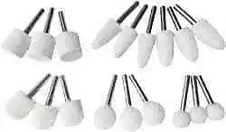 18 Piece Wool Felt Bob Set, Medium Density, 1/4" Shank