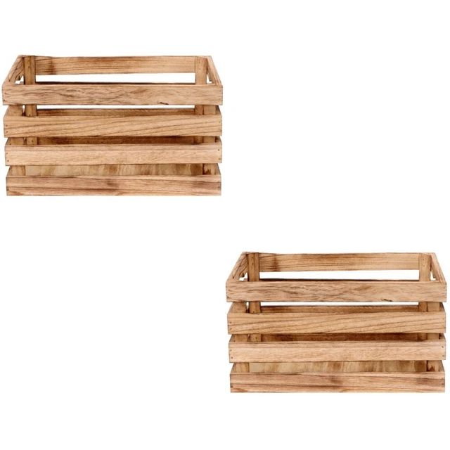 2 pz cesto portaoggetti in legno legni armadio portaoggetti per souvenir marrone