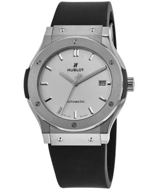 New Hublot Classic Fusion 45mm Silver Dial Black Men's Watch 511.NX.2611.RX