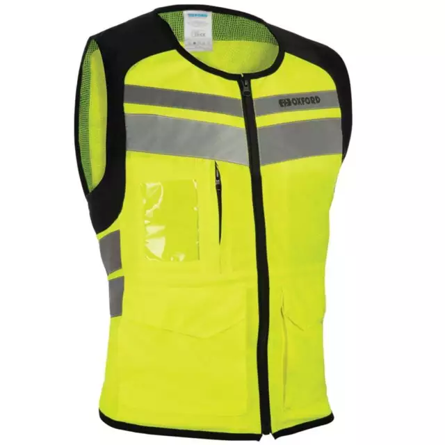 Oxford Utility Bright Hi Viz Motorcycle Motor Bike Vest - Fluro Yellow