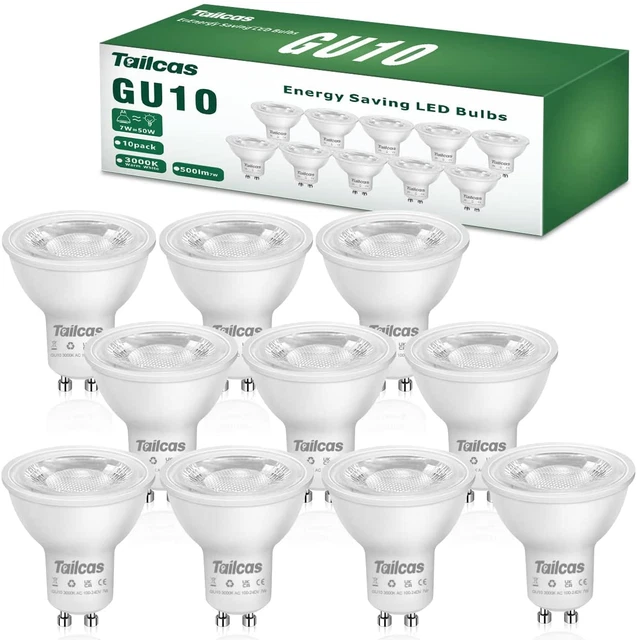 7W GU10 LED Glühbirnen warmweiß, 3000K Strahler Glühbirne, 50W Halogenlicht 7W 500LM