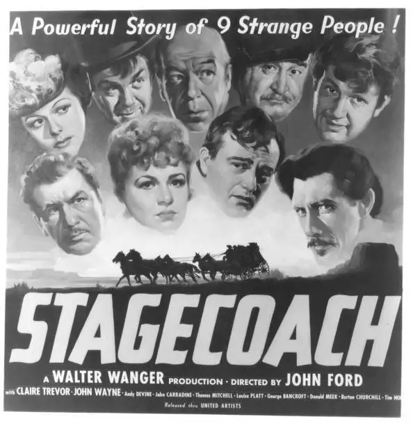 Stagecoach poster Louise Platt Thomas Mitchell Donald Meek A 1939 Movie Photo