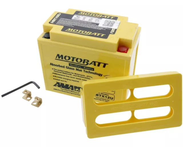 Batterie 14Ah MOTOBATT MBTX12U APRILIA RSV 1000 R, Tuono 1000R, TRIUMPH Daytona