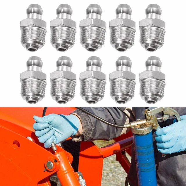 Raccords 45 Degrés M8x1mm Sourcing Map Coude Inox Acier 201 Coulé Raccord Tube 90 Degré 3/4 BSPT Raccords Remplacement Graissage