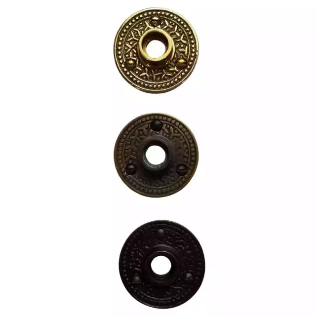 Solid Brass Rosette Door Plate Pair - The Rice