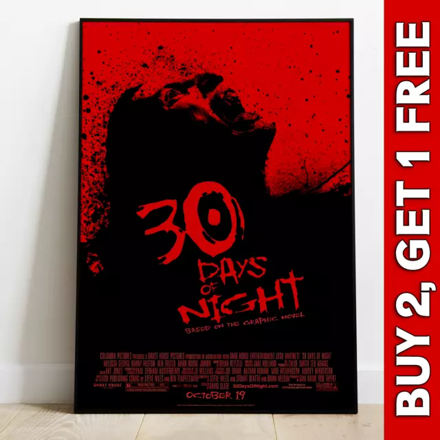 30 Days Of Night (2007) Horror Movie Posters | Film Poster | Wall Art Poster