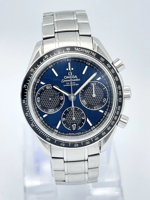 Speedmaster Racing Dial OMEGA SPEEDMASTER RACING Chronograph Blue Dial 40mm Co-Axial Automatic ...