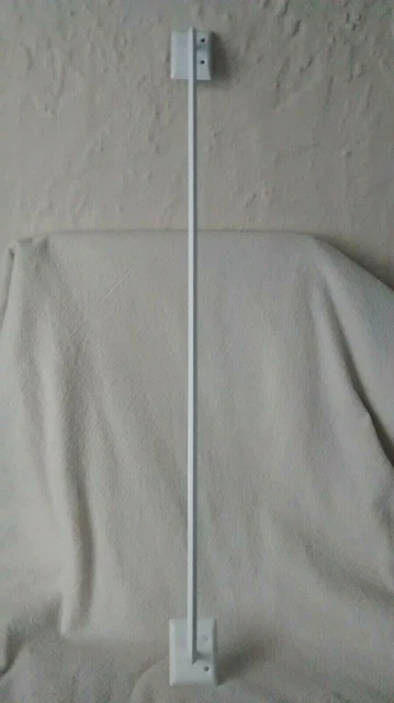 Vintage White Metal 23" Towel Bar Bathroom Kitchen Metal Mid Century Mod