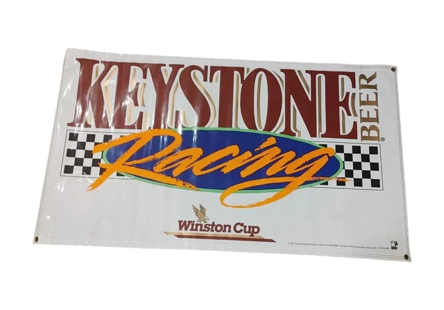 Vtg 1991 Winston Cup Keystone Beer Racing Advertising Banner 60 X 34