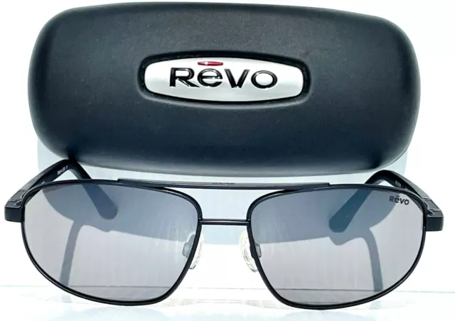 NEW REVO NASH Satin Black POLARIZED Dark Grey Mirror Lens Sunglass 1013 01 GY 2