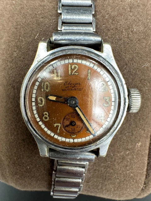 Vintage Eloga Waterproof Swiss Watch AS 964 15 Jewels Manual Wind Copper Dial Vintage Eloga Waterproof Swiss Watch AS 964 15 Jewels Manual  main image 3