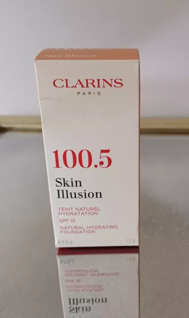 New Boxed Clarins Skin Illusion Hydrating Foundation 30ml SPF 15 100.5 (Cream)