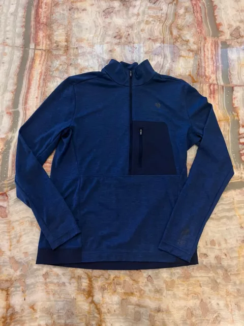 mountain hardwear men’s half zip light weight pullover blue size S f1