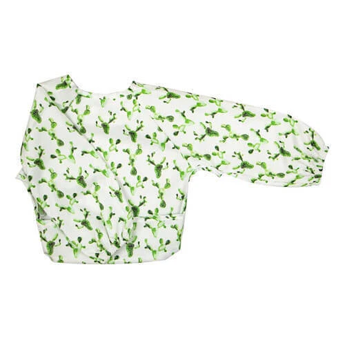CACTUS Silly Billyz Long Sleeve Bib Small Sweet Design Double Pop Snap Closure