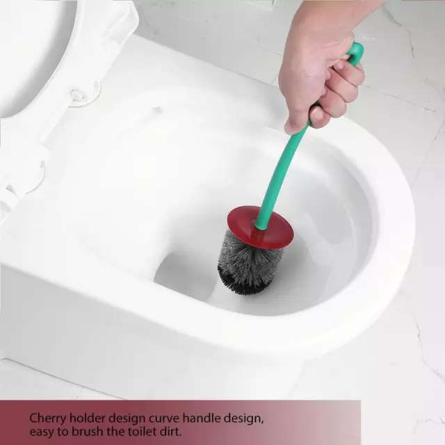 Lovely Cherry Shape Lavatory Brush Bathroom Toilet Brush & Holder Set
