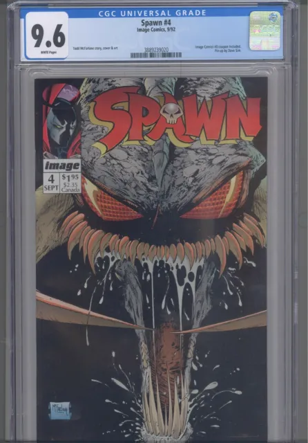 Spawn #4 CGC 9.6 1992 Image Comics Image Coupon #0 Included
