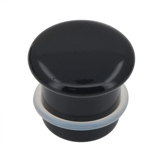 Pair of Single Flare Black Obsidian Stone Plugs gauges organic 8ga - 1 Inch E616
