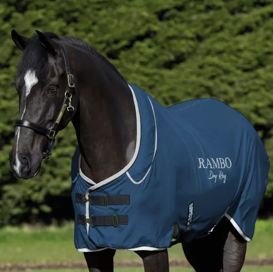 Horseware Rambo Dry Rug Supreme Brushed Polyester Navy Blue M Medium 6'0 6'3 6'6