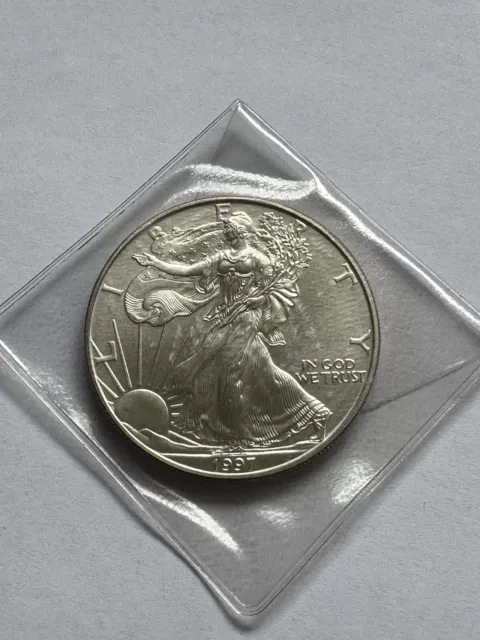 Goldies: Silver Eagle USA 1997 - 1 Dollar Münze - 1 OZ 999 Feinsilber Top