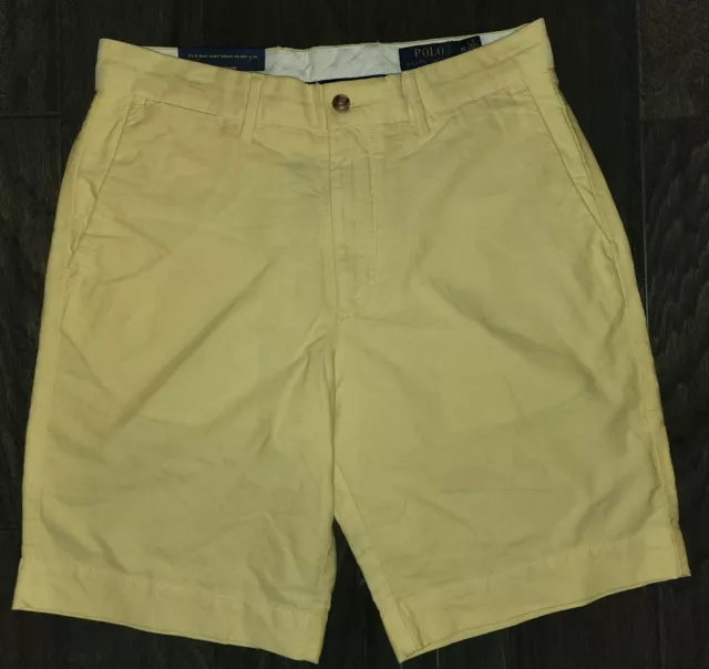 NWT Polo Ralph Lauren Men’s Yellow Chino Classic Fit 9" Shorts Polo Logo