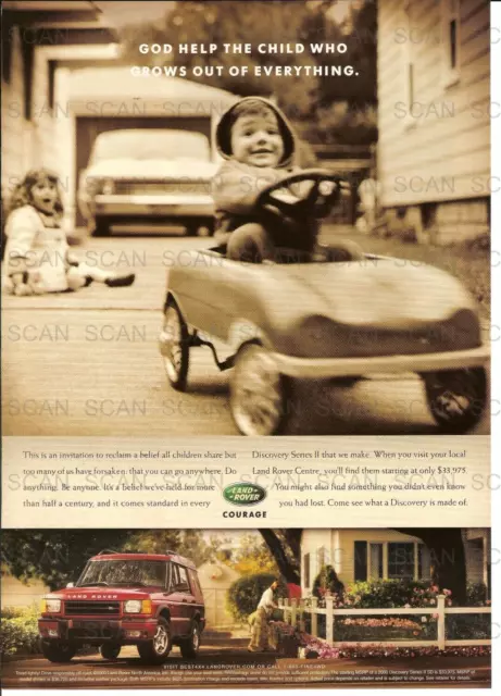 2000 Land Rover Vintage Magazine Ad  Young Kids In Pedal Car Discovery Series II