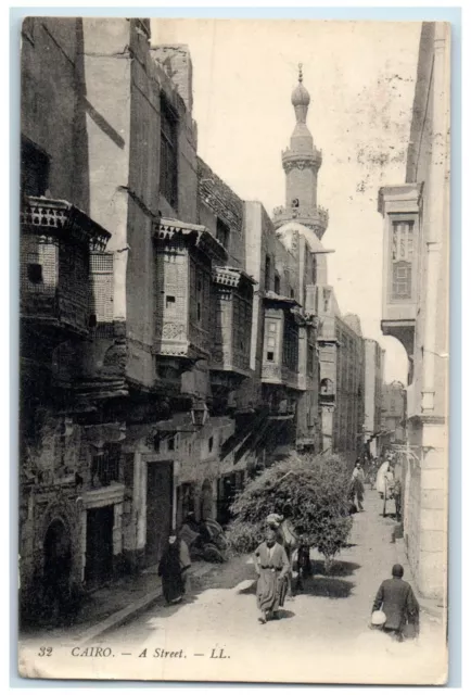 c1940's Animal Carriage Scene of A Street in Cairo Egypt Posted Antique Postcard