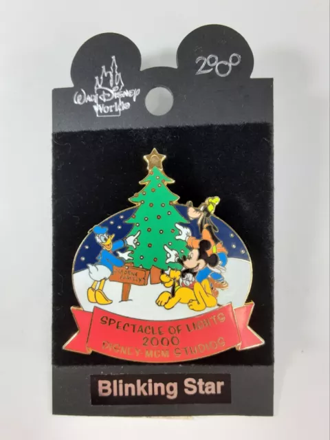 Disney 2000 Spectacle of Lights MGM Studios Christmas Tree Star Pin Mickey Goofy