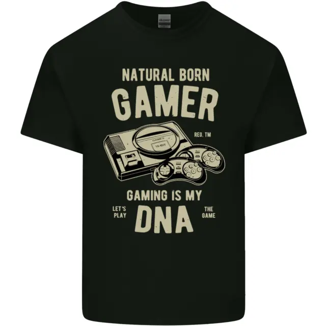 Natural Born Gamer Funny Gaming Mens Cotton T-Shirt Tee Top