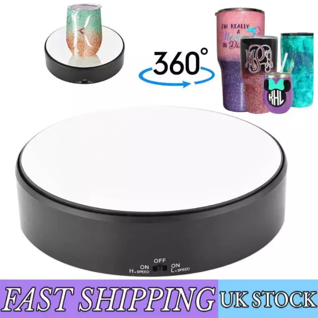 360°Rotating Electric Turntable Display Stand Jewelry Photography Show Holder UK