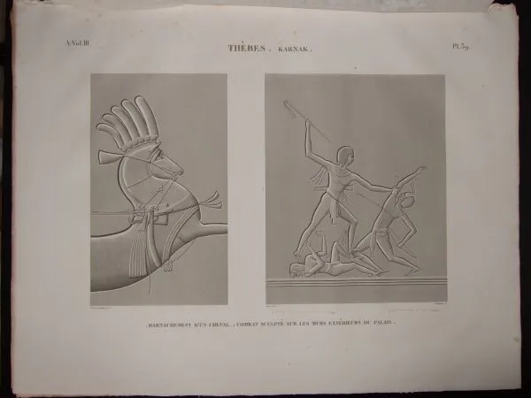 Original engraving DESCRIPTION EEGYPT Empire THEBES