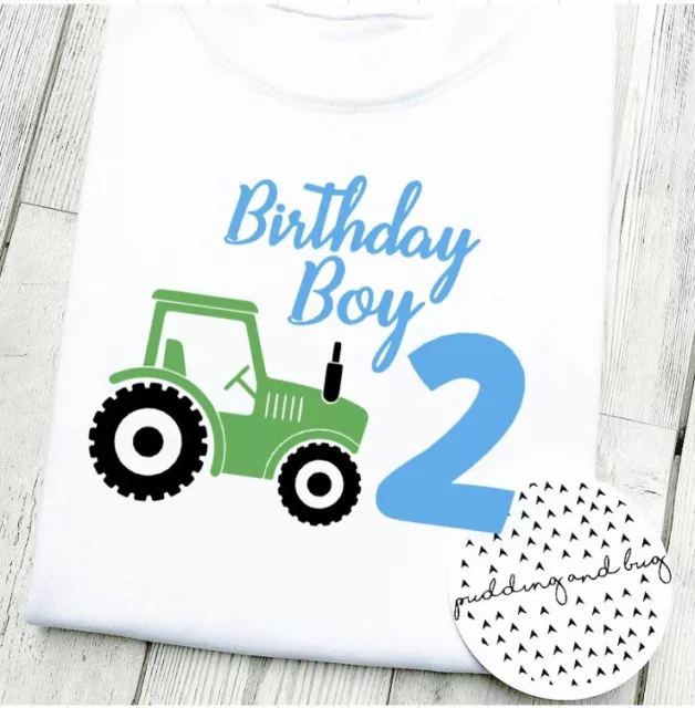 T-shirt compleanno trattore 1°, 2° 3° 4° 5° compleanno ragazzo top