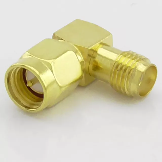 SMA Right Angle Elbow Adaptor Male Plug - Female Socket Jack RA R/A RF Adaptor