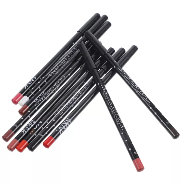 10 un. lápices impermeables para líneas de labios rellenos revestimiento duradero