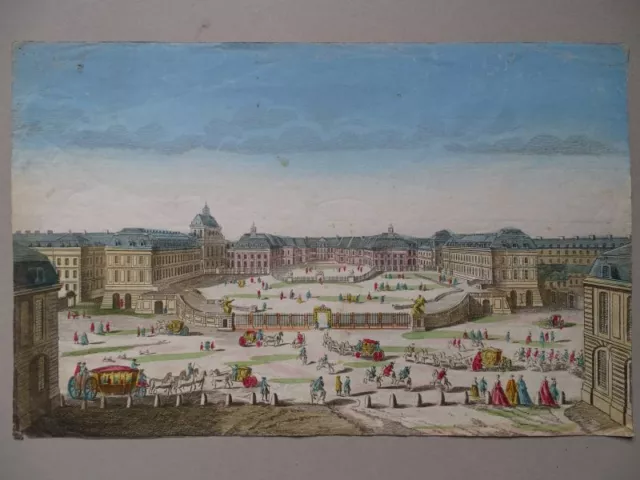 Le Chateau Royal de Versailles - Guckkasten-Kupferstich koloriert - Schloss 1770