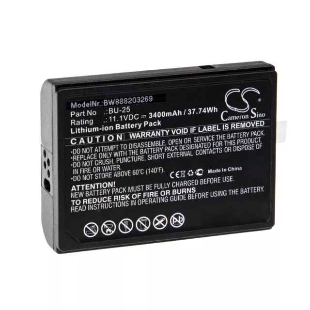 Batterie 3400mAh pour Sumitomo Type-25, Type-25e, Fusion Splicers BU25, BU-25