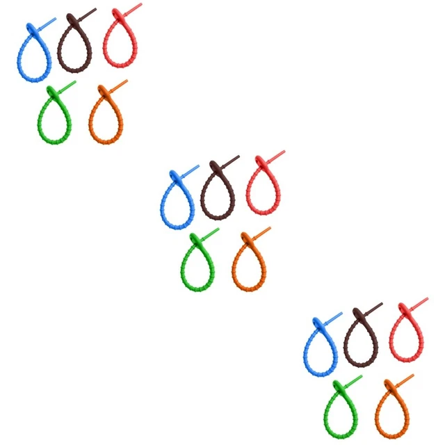 30 pcs  Flexible Silicone Wire Ties Reusable Cable Ties Cord Bundling Supplies