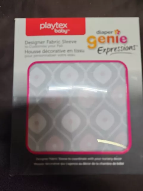 Playtex Baby Diaper Genie Expressions Fabric Sleeve Cover Pink and Grey (T1)
