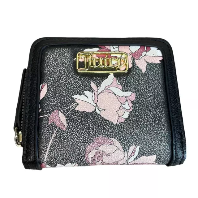 JUICY COUTURE SMALL Wallet With Black & Pink Roses Design $16.00 - PicClick
