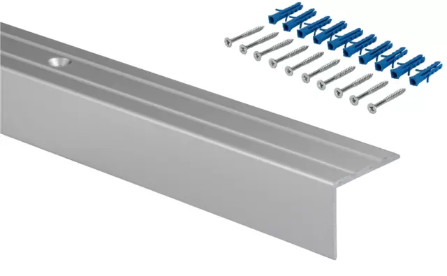 Aluminio Ángulo Escalera 25x20MM Treppen-Winkel Profil con Tornillos Set